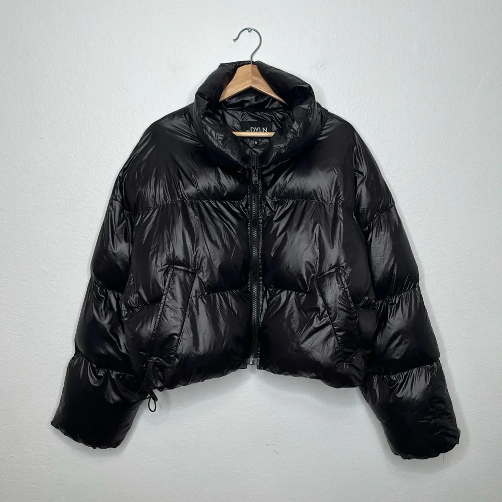 By Dyln Morris Puffer Jacket Cropped Slouchy Baggy Relaxed Fit in Black Medium - Picture 3 of 12